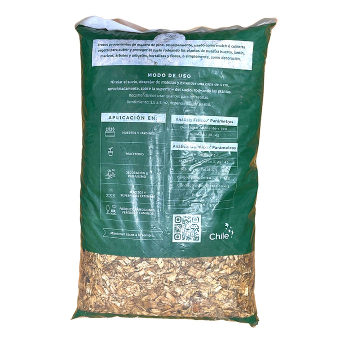 Mulch Madera Natural 60 Lt - Chicureo Sustentable