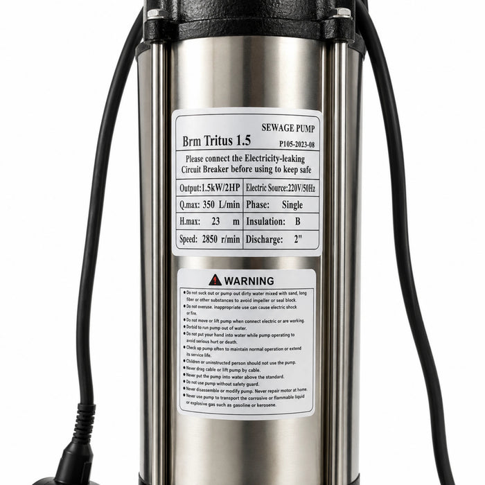 Bomba Sumergible Drenaje Aguas Servidas Barletta BRM TRITUS 2HP 1.5KW