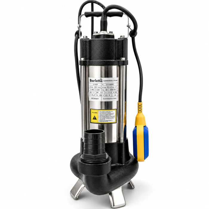 Bomba Sumergible Drenaje Aguas Servidas 1.5 HP V1100F - BARLETTA