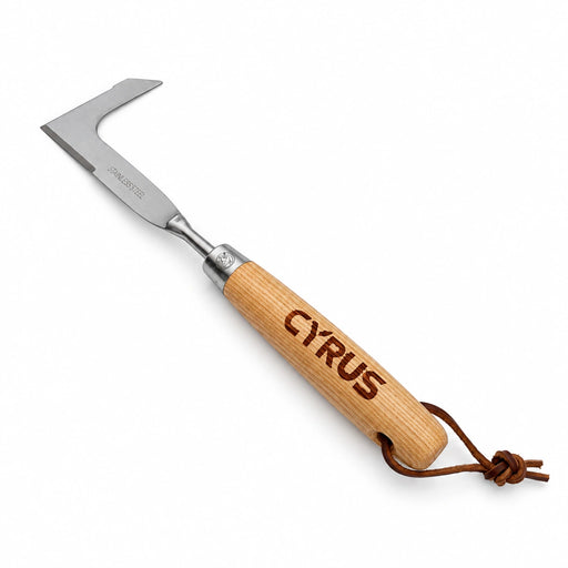 Raspador de uniones con mango de fresno - Cyrus Company, vista principal sobre fondo blanco.