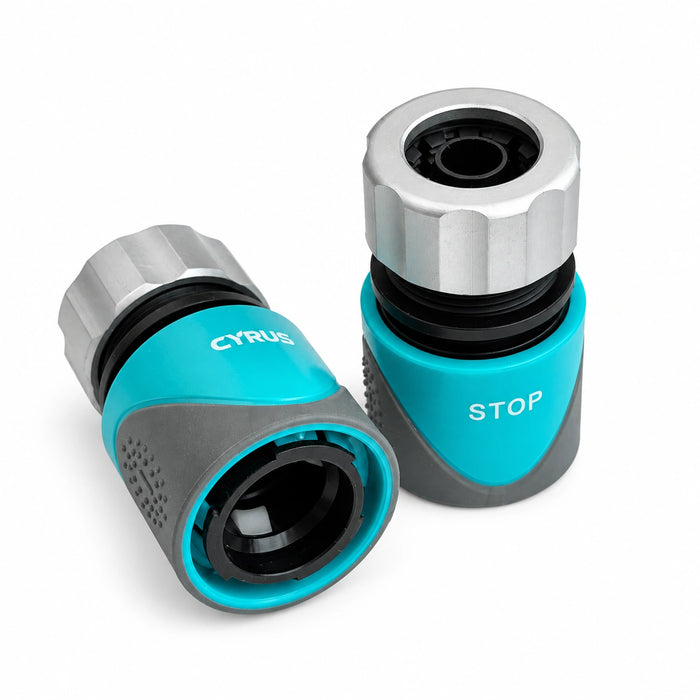 Kit de conectores rápidos para manguera 1/2" Cyrus — vista de componentes