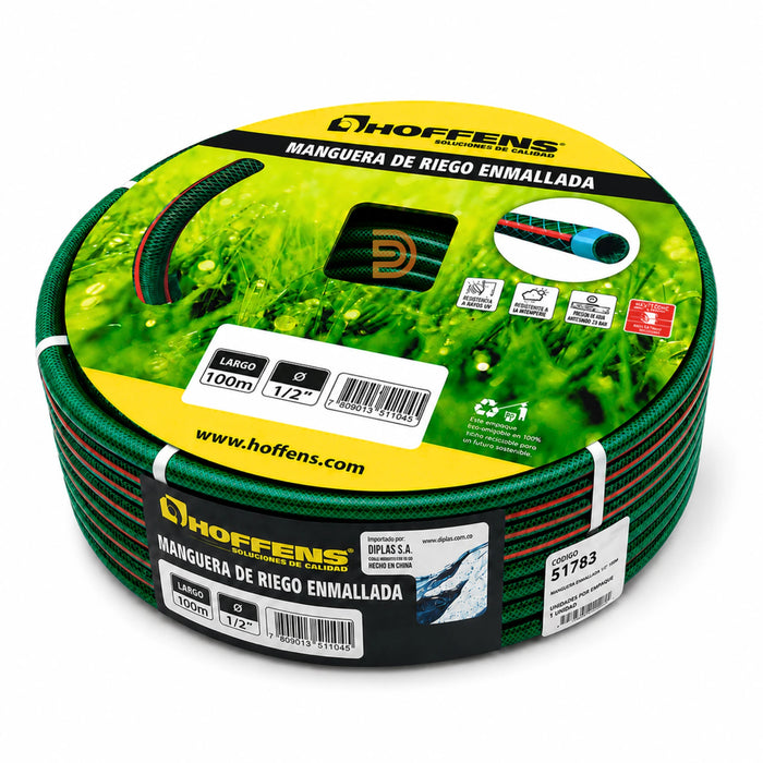 Manguera de Jardín Mallaflex Reforzada  1/2" 100 mts - Hoffens
