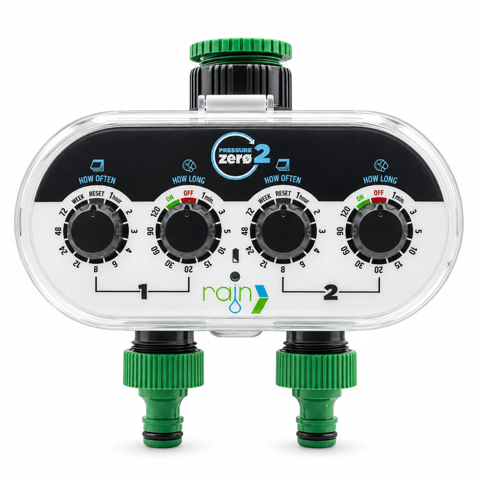 Programador de Riego para Llave ZERO 2 SALIDAS Sin Presión Mínima - Rain
