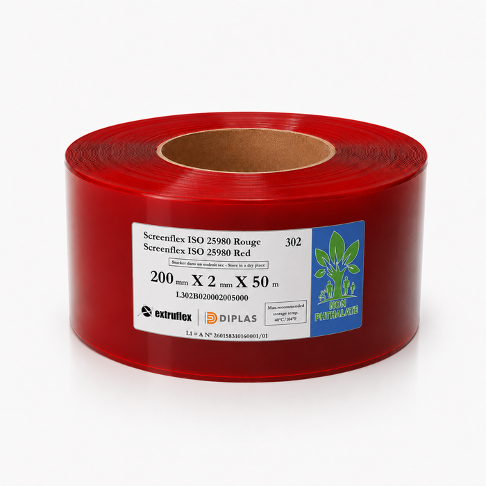 Lama Cortina PVC Soldadura Roja Certificada 200x2mm Screenflex - Extruflex