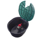 Caja guarda válvulas oval Rain PZCR 15 con llave de jardín de 3/4 pulgada, vista frontal