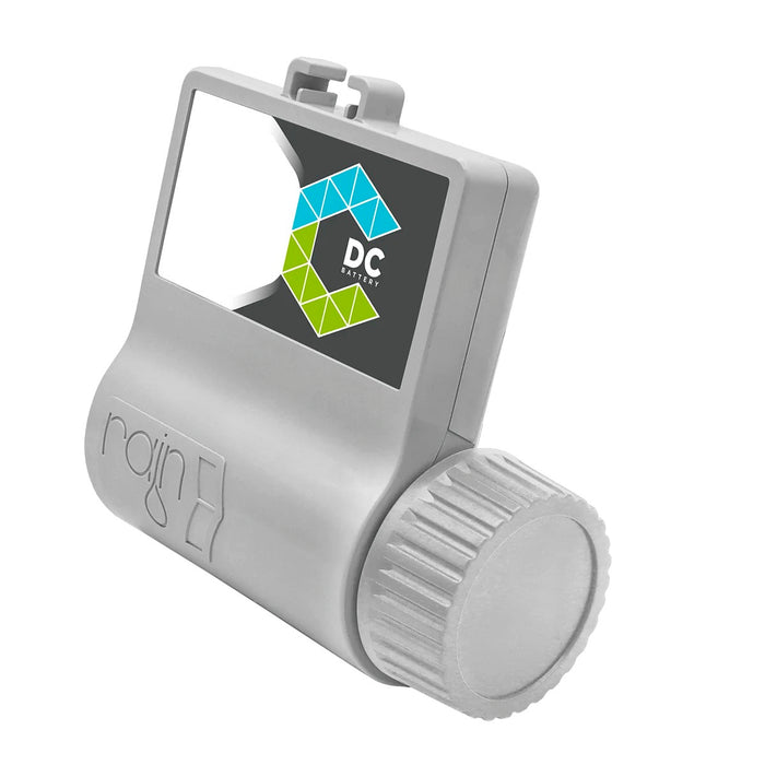Programador de riego autónomo Rain Connect DC de 1 estación, vista lateral