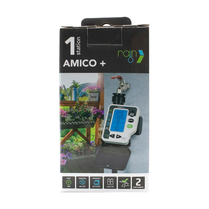 Programador de riego para llave Rain Amico+ de 1 zona, vista posterior