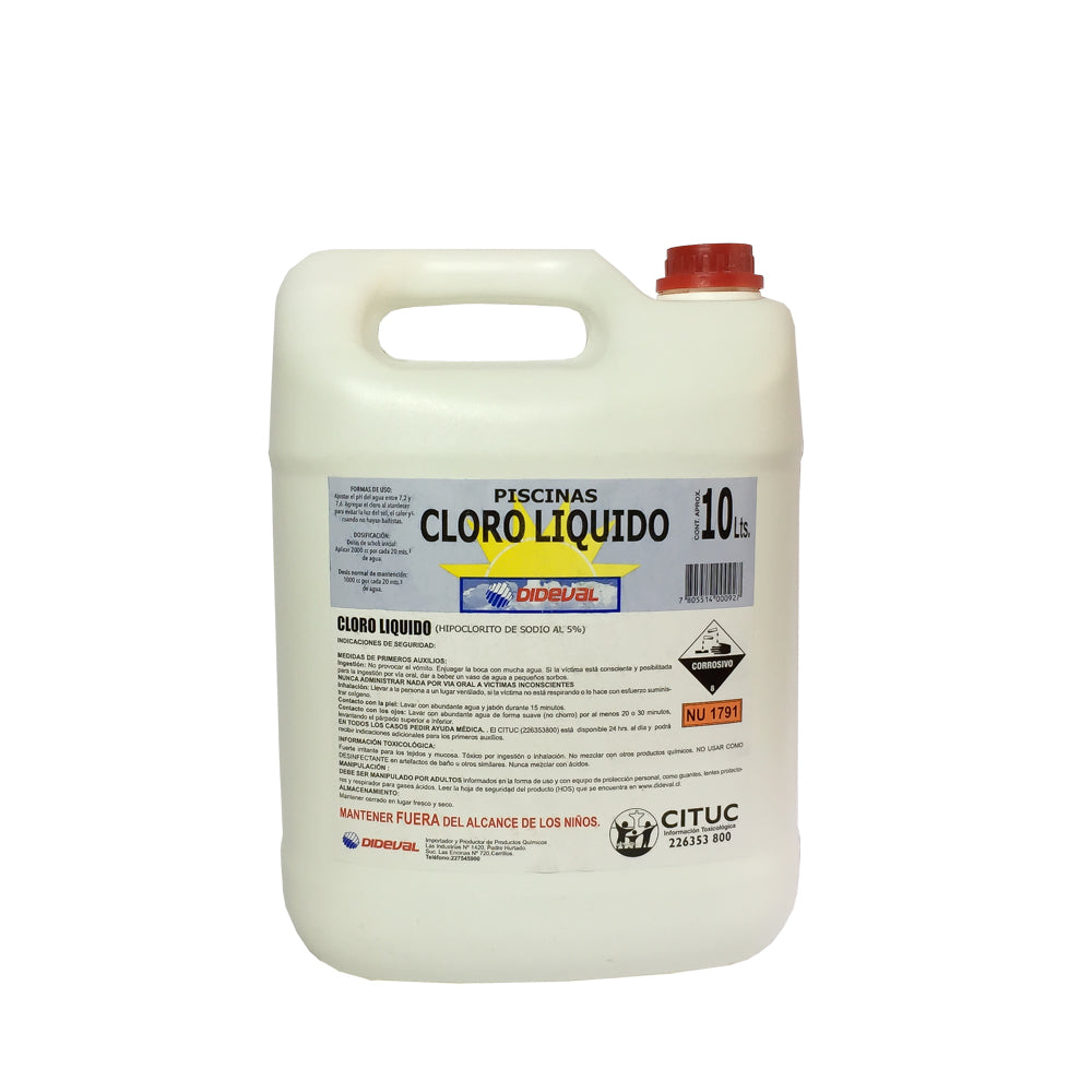 Cloro Líquido 10 litros