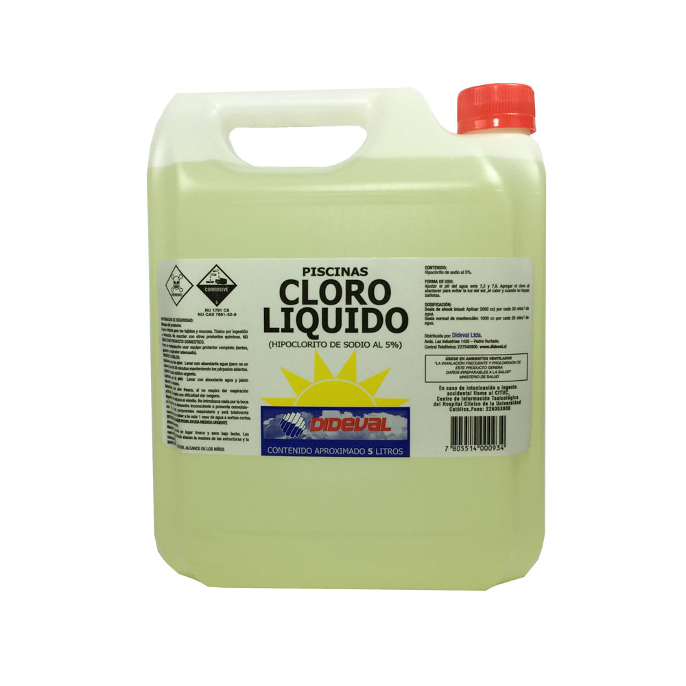 Cloro Líquido 5 litros - Dideval