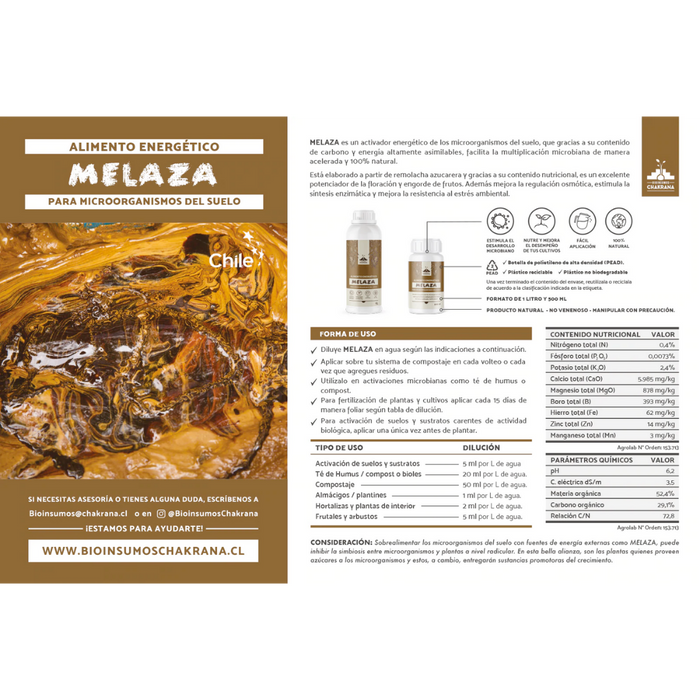 Melaza 500 Ml - Bioinsumos Chakrana