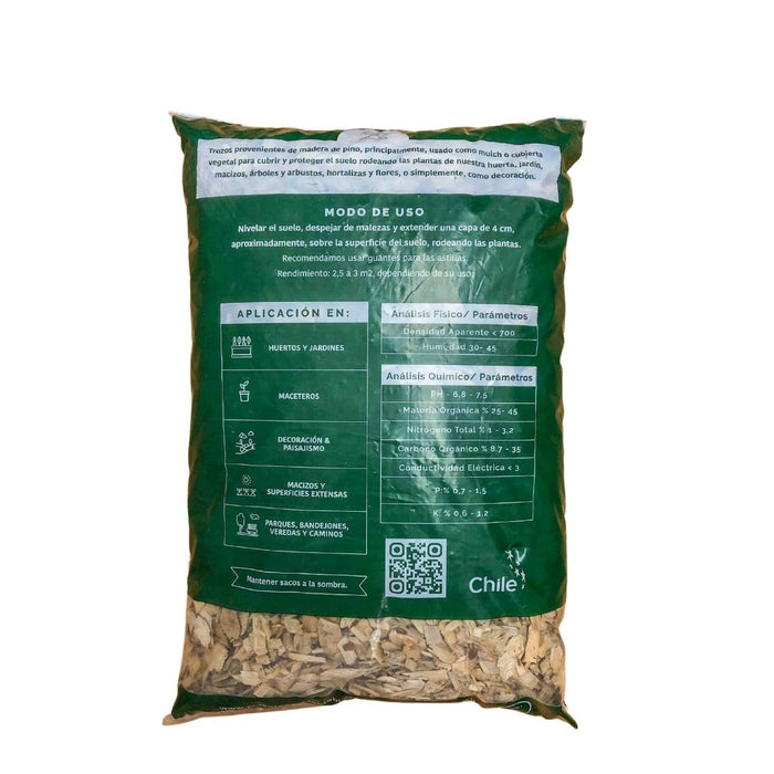 Mulch Madera Natural 30 Lt - Chicureo Sustentable