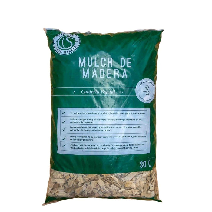 Mulch Madera Natural 30 Lt - Chicureo Sustentable